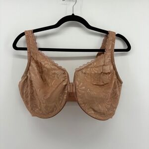 Glamorise Front-Close Underwire Lace Bra Nude Tan 38G (4D) 1579